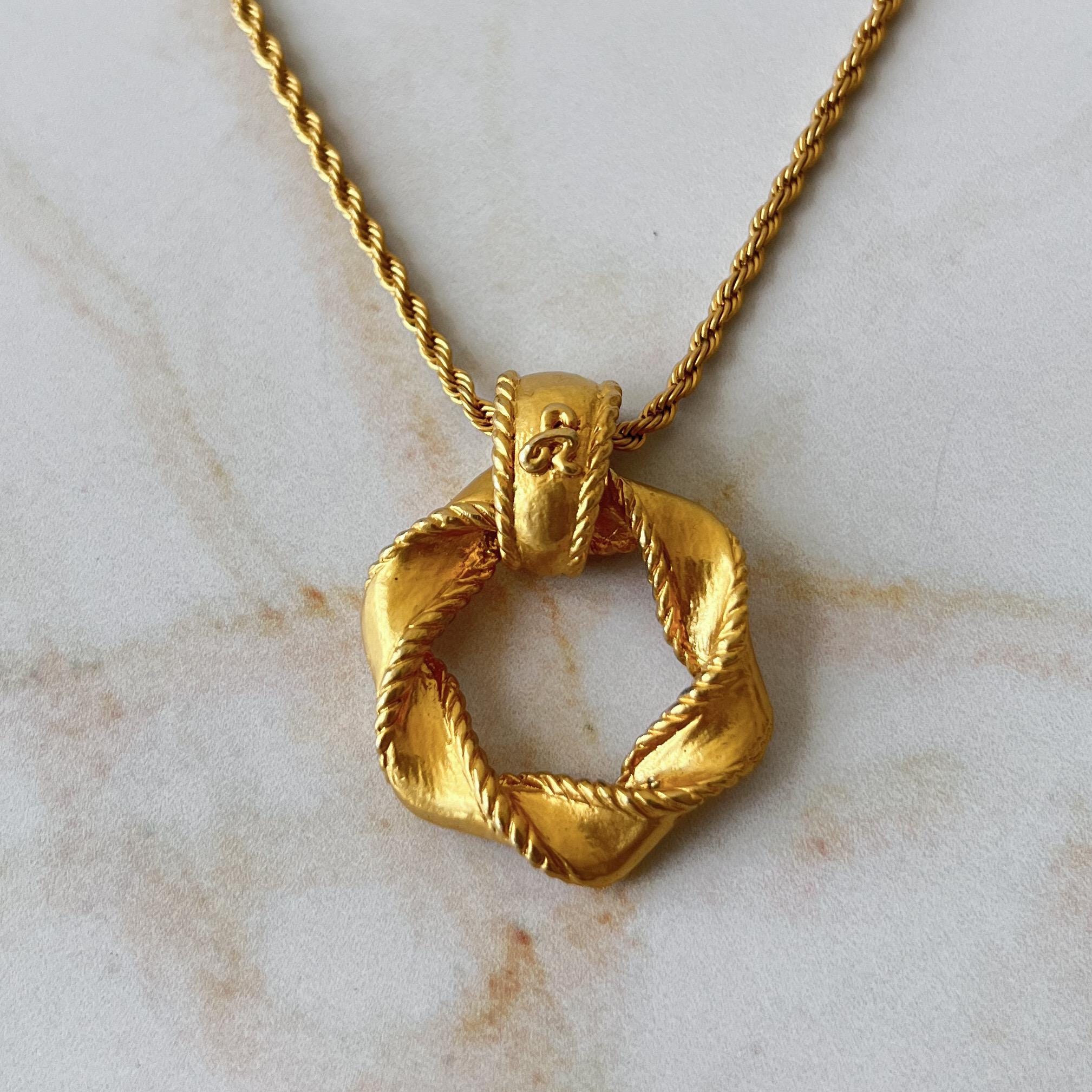 アクセサリー VINTAGE SONIA RYKIEL GOLD CHAIN NECKLASS Vintage Sonia Rykiel Chain Necklace With Rope Design Heart