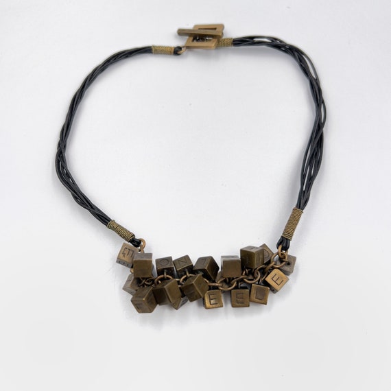 CELINE Vintage Cubes Logo Choker 