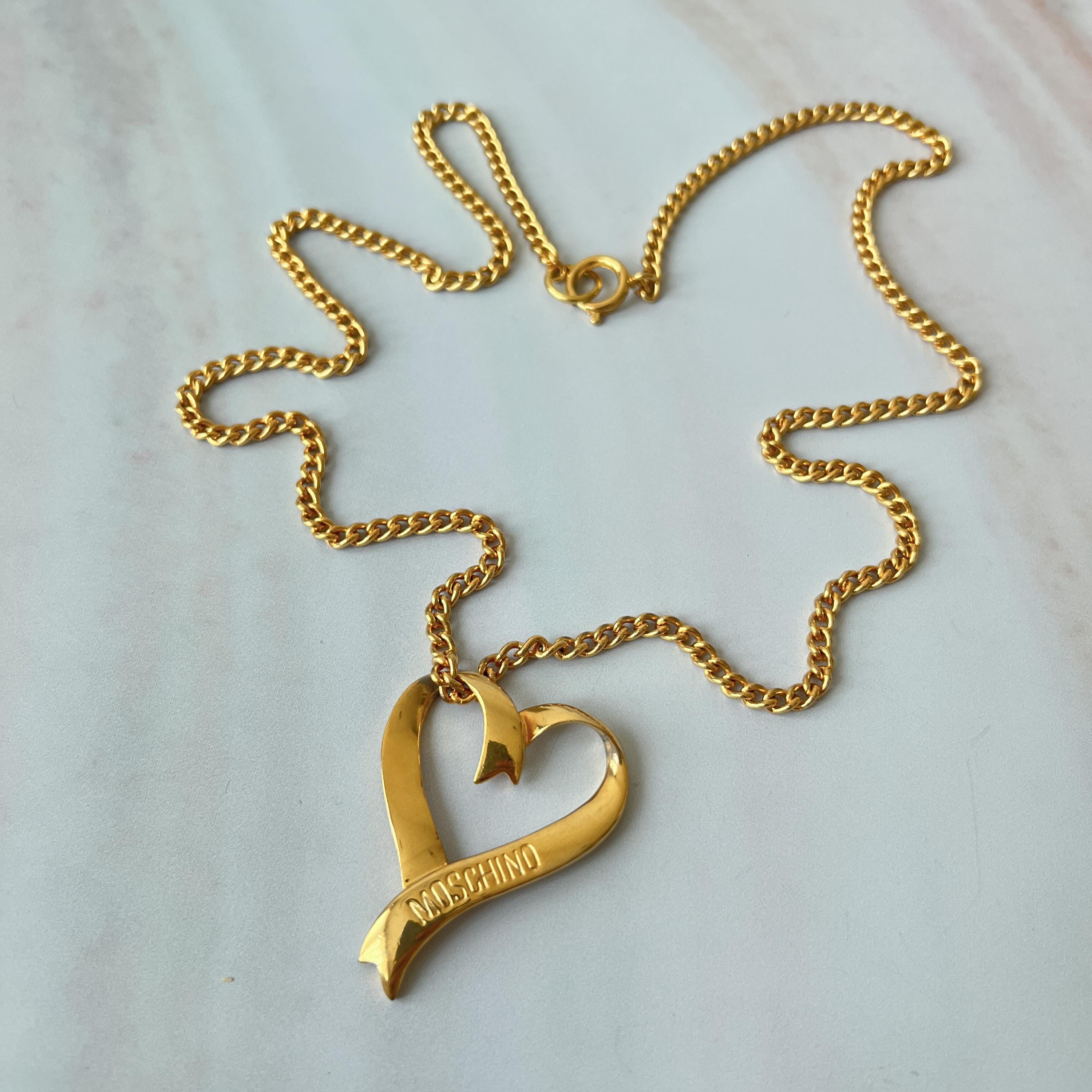 アクセサリー VINTAGE MOSCHINO BIJOUX RARE JEWELRY MOSCHINO Vintage Heart Locked Pendant Choker Necklace - Etsy