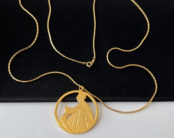 Collier Chaîne Lanvin Vintage Signé Arpège - Doré, Alliage, Style Rétro