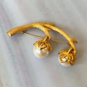KENZO Vintage Faux Pearl Drop Brooch