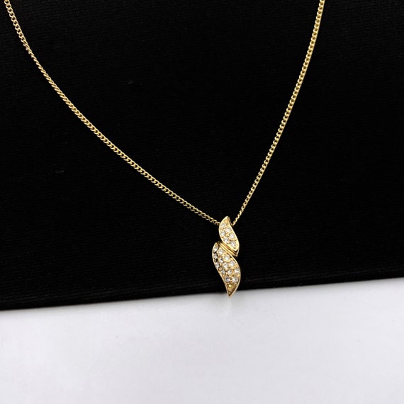 Christian Dior Vintage Crystal Logo Necklace Etsy