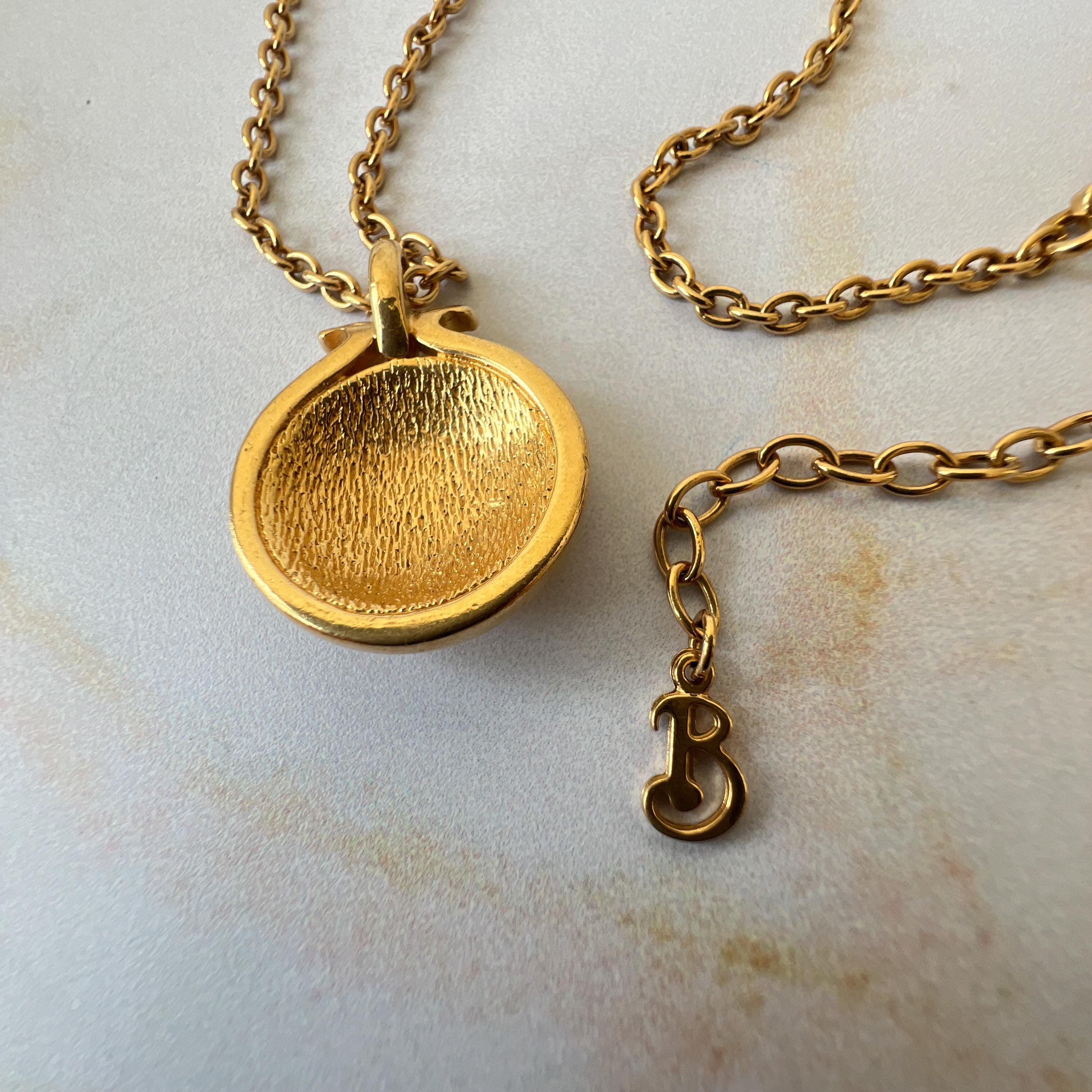 BURBERRYS Vintage B Logo Gold Plated Pendant Necklace - Etsy