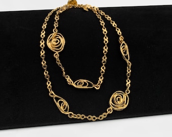 Yves Saint Laurent Vintage Gold Plated Long Necklace