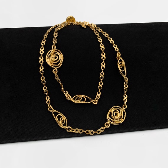 Yves Saint Laurent Vintage Gold Plated Long Neckl… - image 1