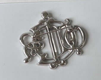 CHRISTIAN DIOR Vintage Crystal Logo Brooch - Etsy