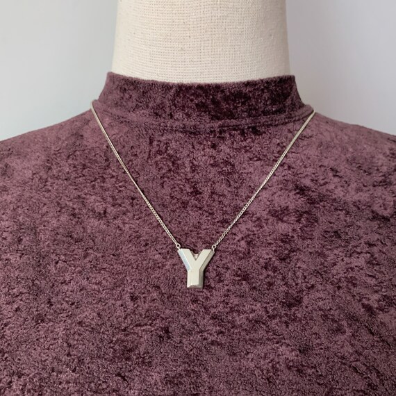 Yves Saint Laurent Vintage Y Logo Pendant Necklace - image 10