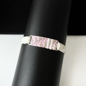 Christian Dior Pink Varsity Diorissimo Enamel Bracelet