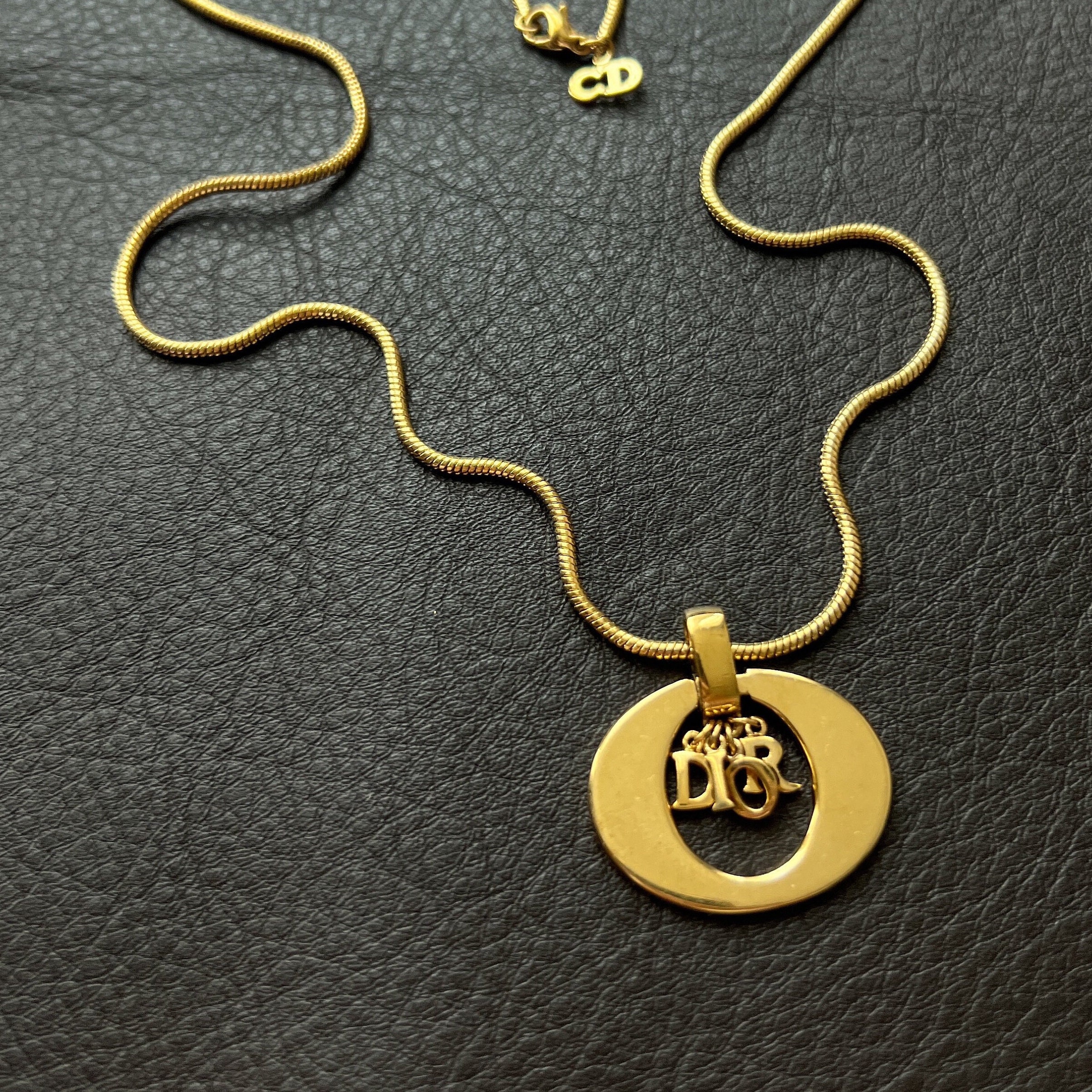 Christian Dior Vintage Dior charm logo necklace