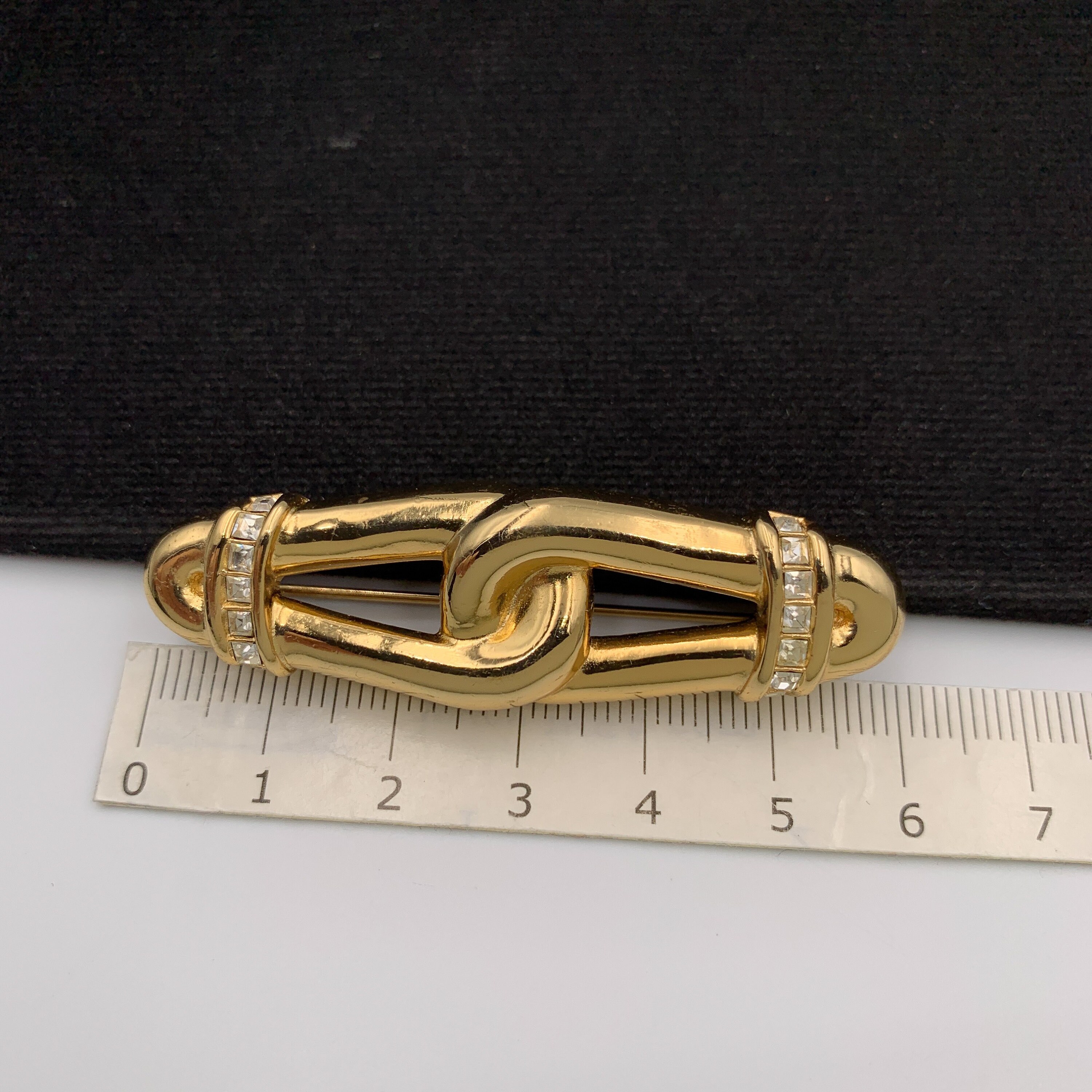 CHRISTIAN DIOR Vintage Gold Plated With Crystal Brooch - Etsy Israel