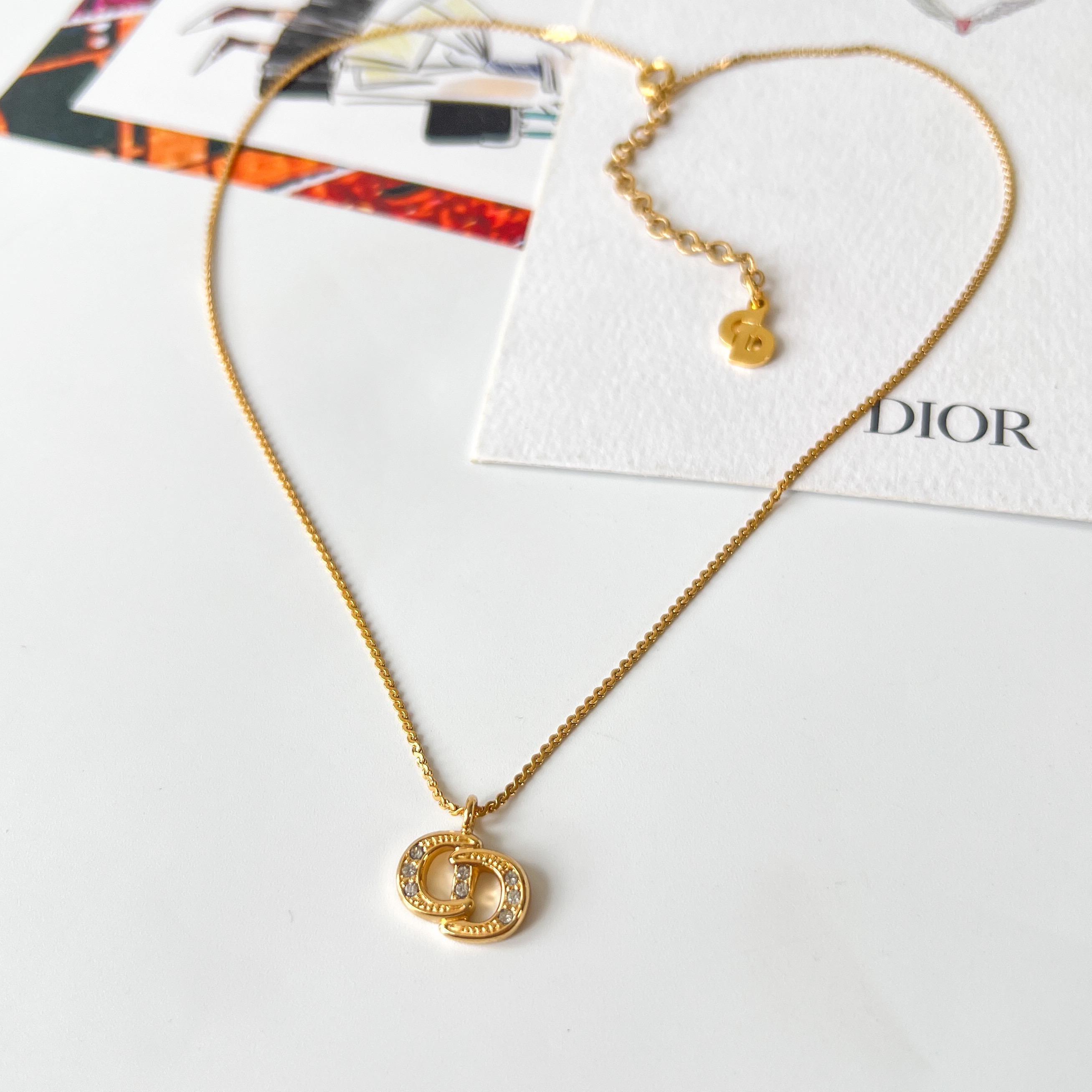 Christian Dior Vintage CD Crystal Necklace - Etsy