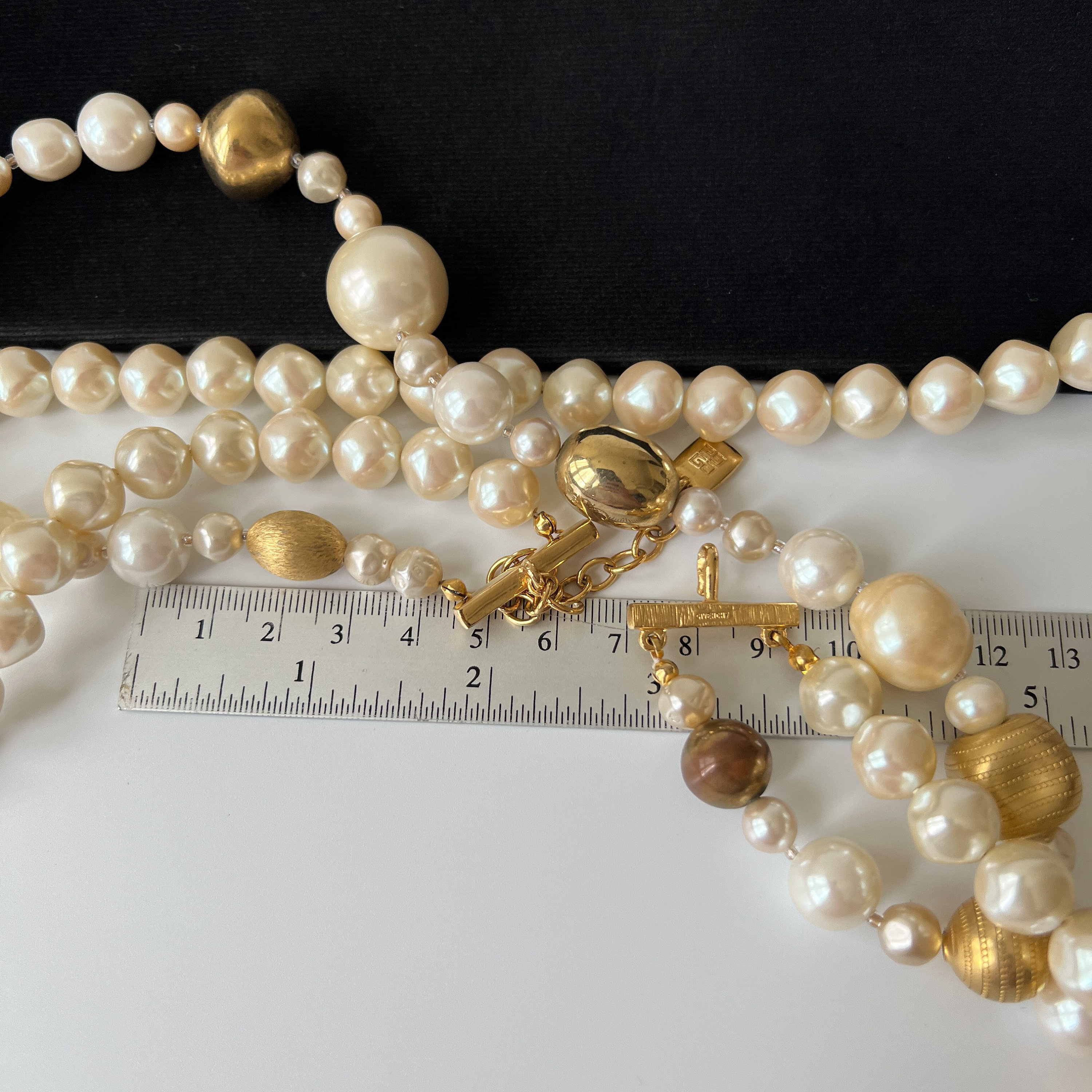 GIVENCHY Vintage Faux Pearl With Gold Plated Beaded Necklace - Etsy