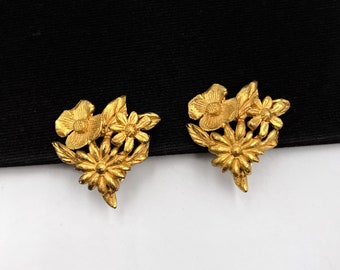 Christian Lacroix Vintage Blumen vergoldet Ohrclips