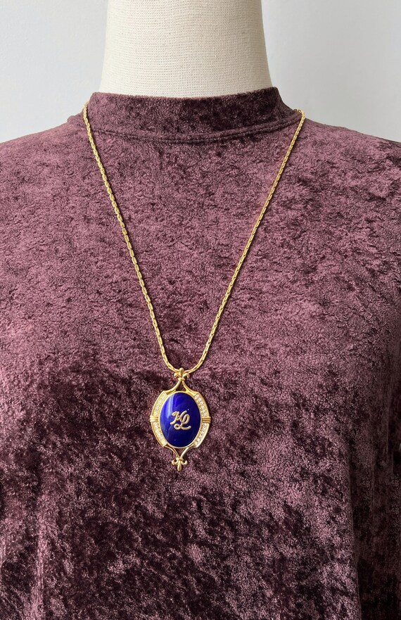 Karl Lagerfeld Vintage KL Enamel Pendant Necklace - Etsy