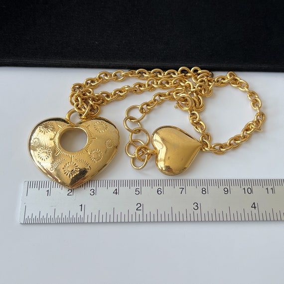 MOSCHINO Vintage Heart Locked Pendant Choker Necklace - Etsy