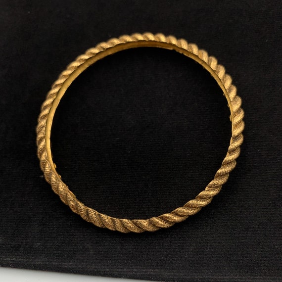 CHANEL Rope Metal Gold Tone Bangle Bracelet - image 2
