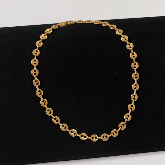 GIVENCHY Vintage Chain link logo Choker Necklace