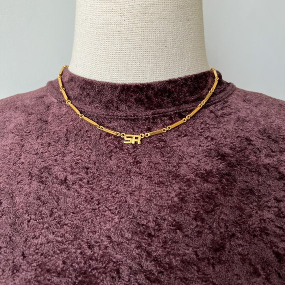SONIA RYKIEL Vintage SR Gold Plated Choker Necklace - Etsy