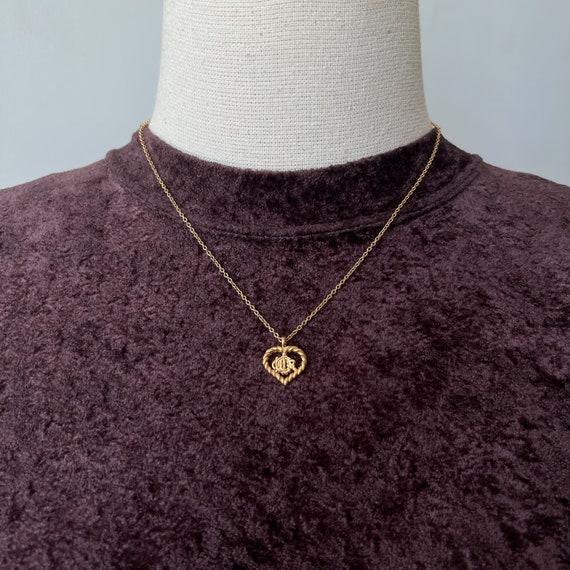Christian Dior Vintage DIOR With Heart Logo Pendant Necklace Christian Dior Vintage DIOR With Heart Logo Pendant Necklace