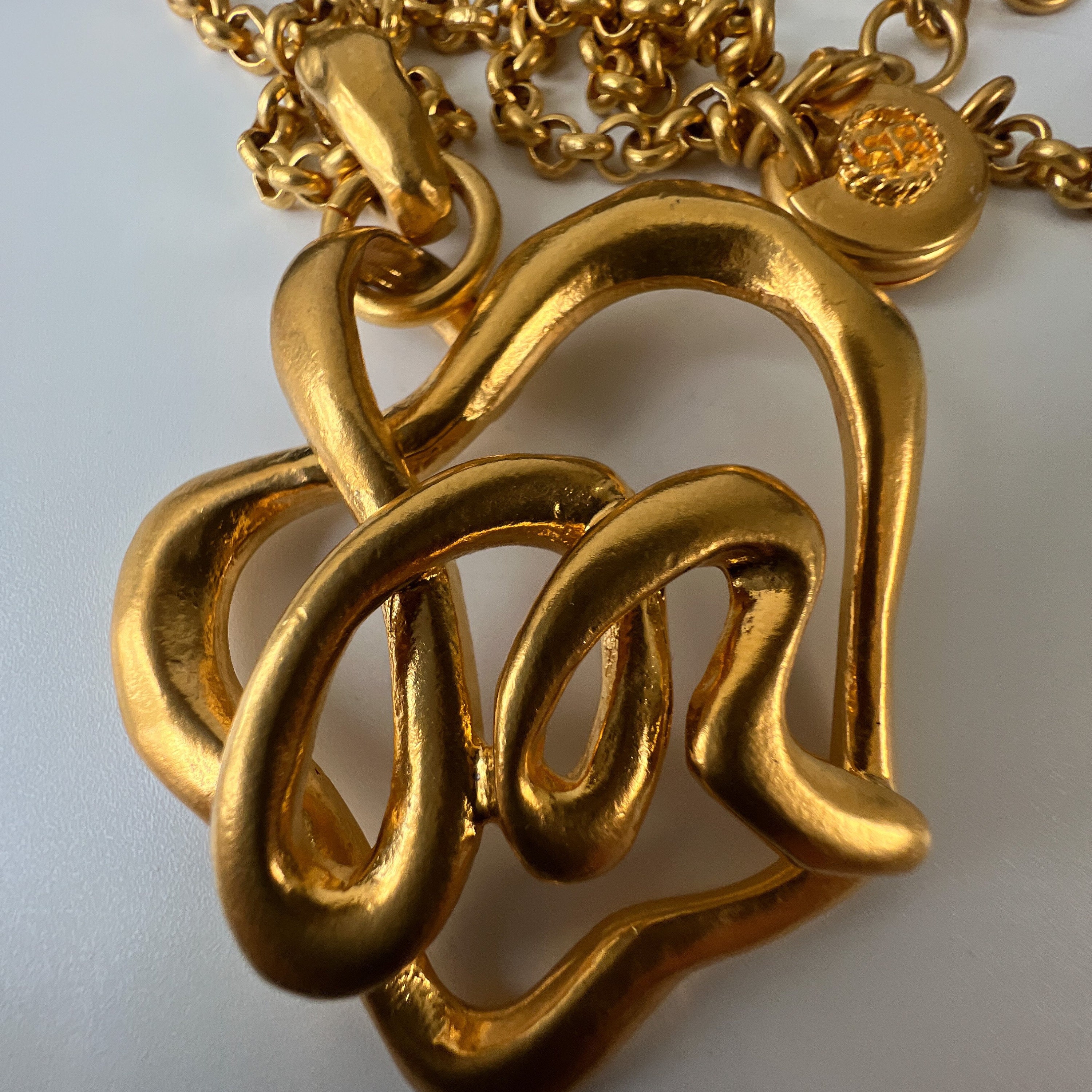 アクセサリー VINTAGE SONIA RYKIEL GOLD CHAIN NECKLASS Vintage Sonia Rykiel Chain Necklace With Rope Design Heart