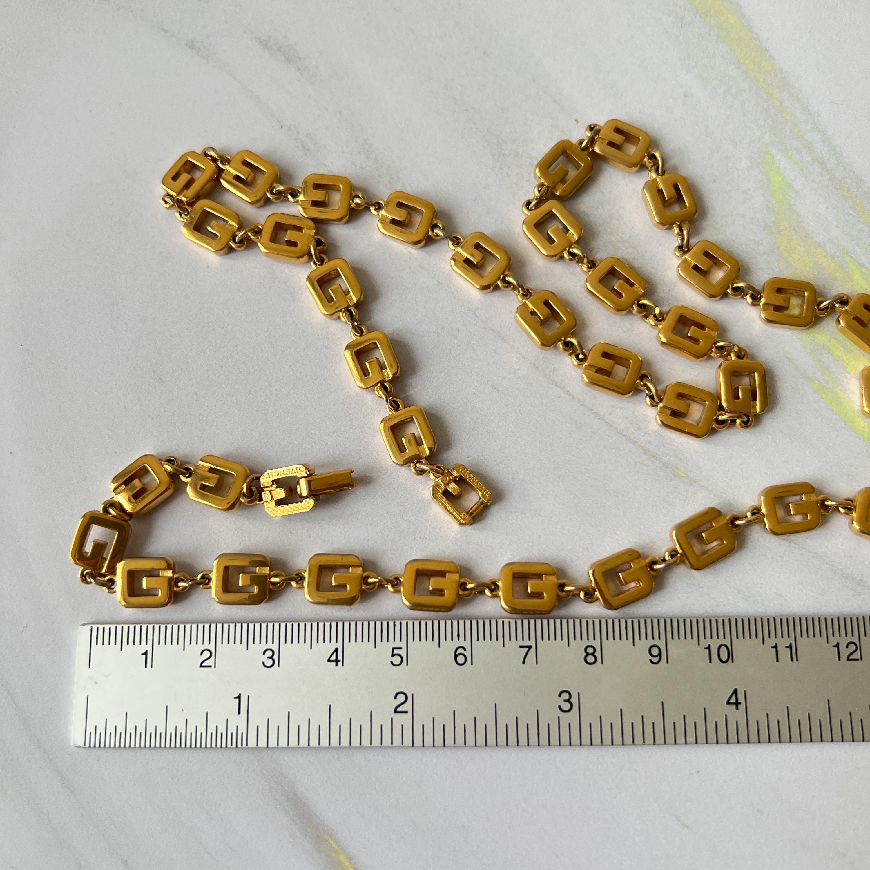 GIVENCHY Vintage G Link Logo Gold Long Necklace - Etsy