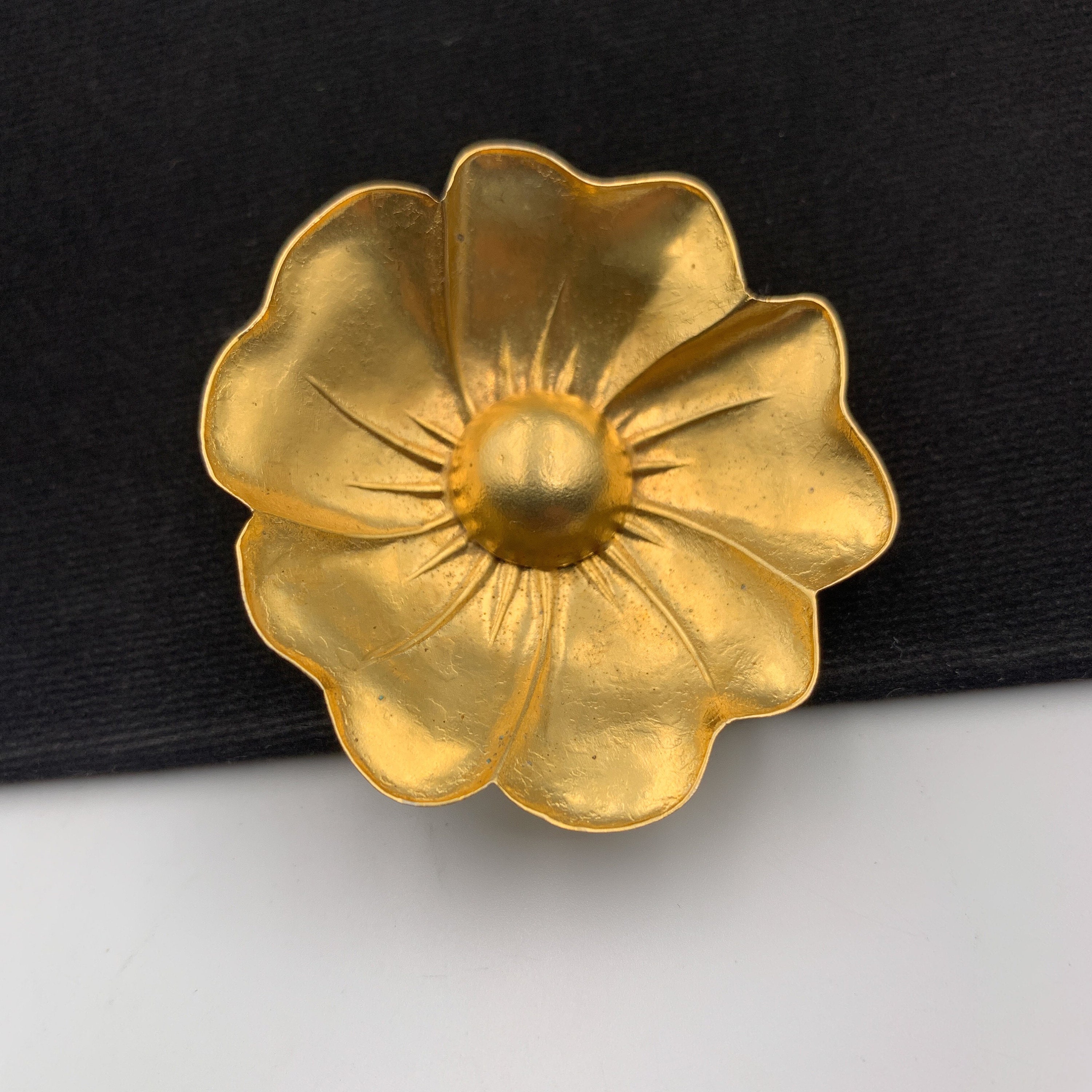 KENZO Vintage Flower Gold Plated Brooch - Etsy Sweden