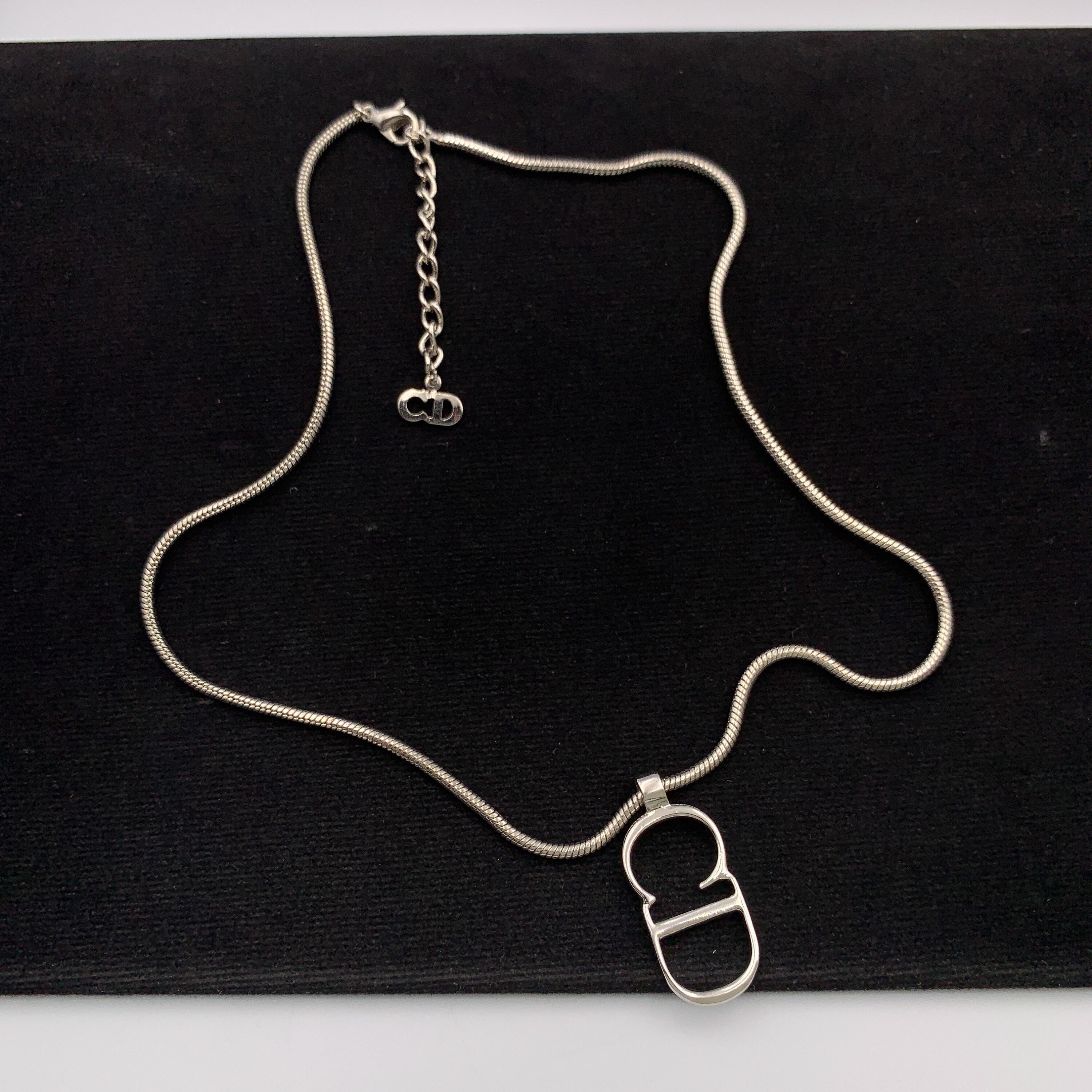 Christian Dior CD Logo Pendant Necklace - Etsy
