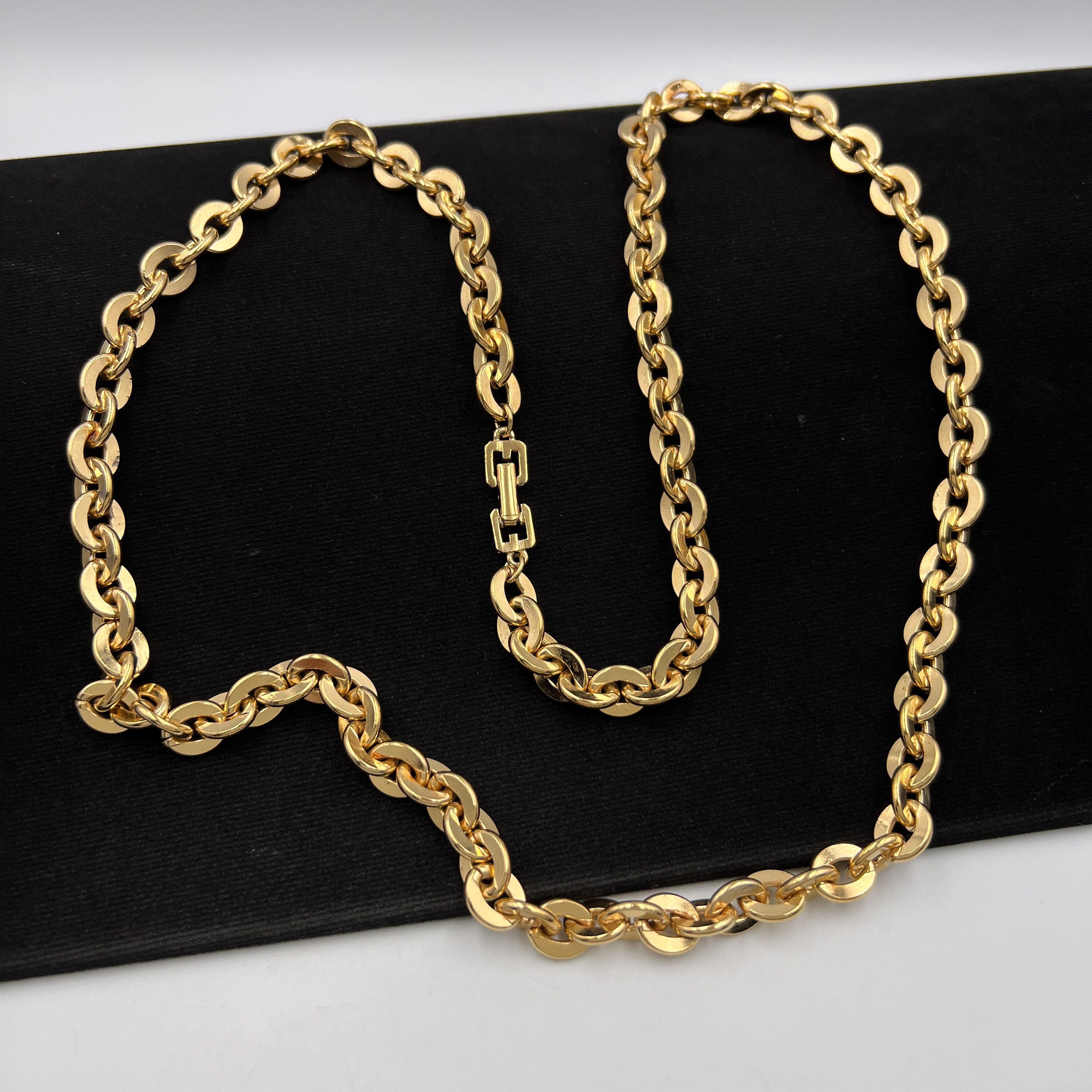 GIVENCHY Vintage Gold Plated Large Chain Necklace - Etsy