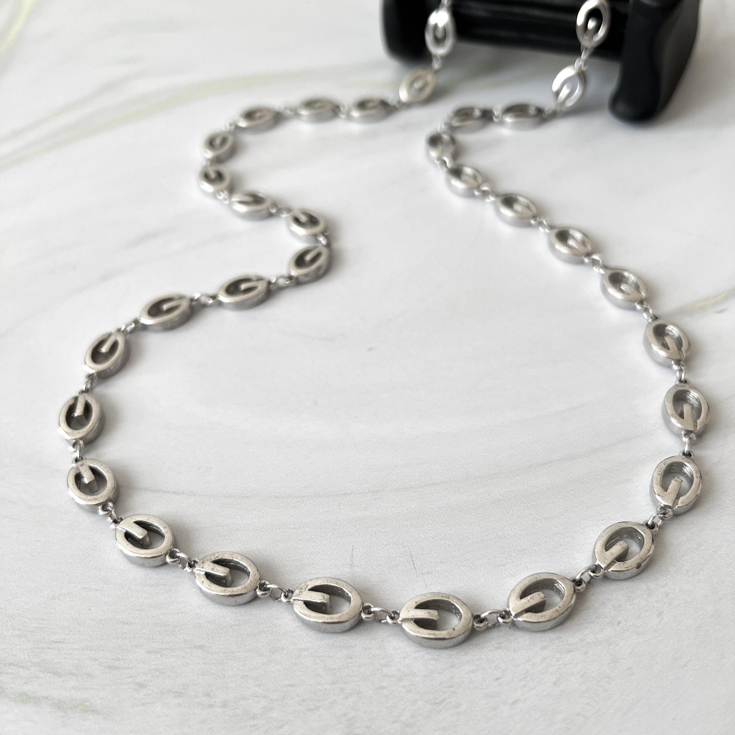 GIVENCHY Vintage Oval G Link Logo Long Necklace - Etsy Australia