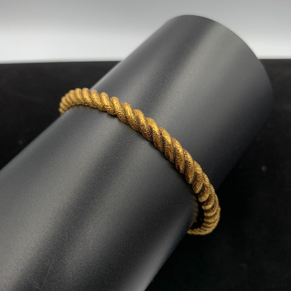 CHANEL Rope Metal Gold Tone Bangle Bracelet - image 4