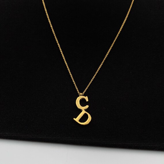 Christian Dior Vintage CD Logo Necklace Etsy
