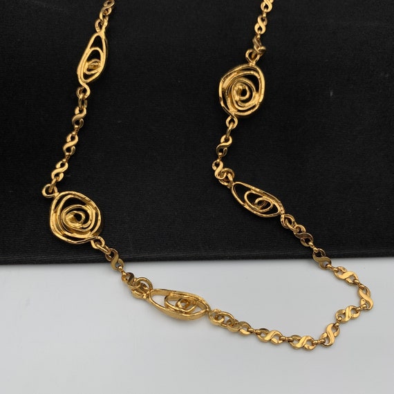 Yves Saint Laurent Vintage Gold Plated Long Neckl… - image 2