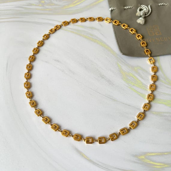 GIVENCHY Vintage G Link Logo Gold Long Necklace - Etsy Finland