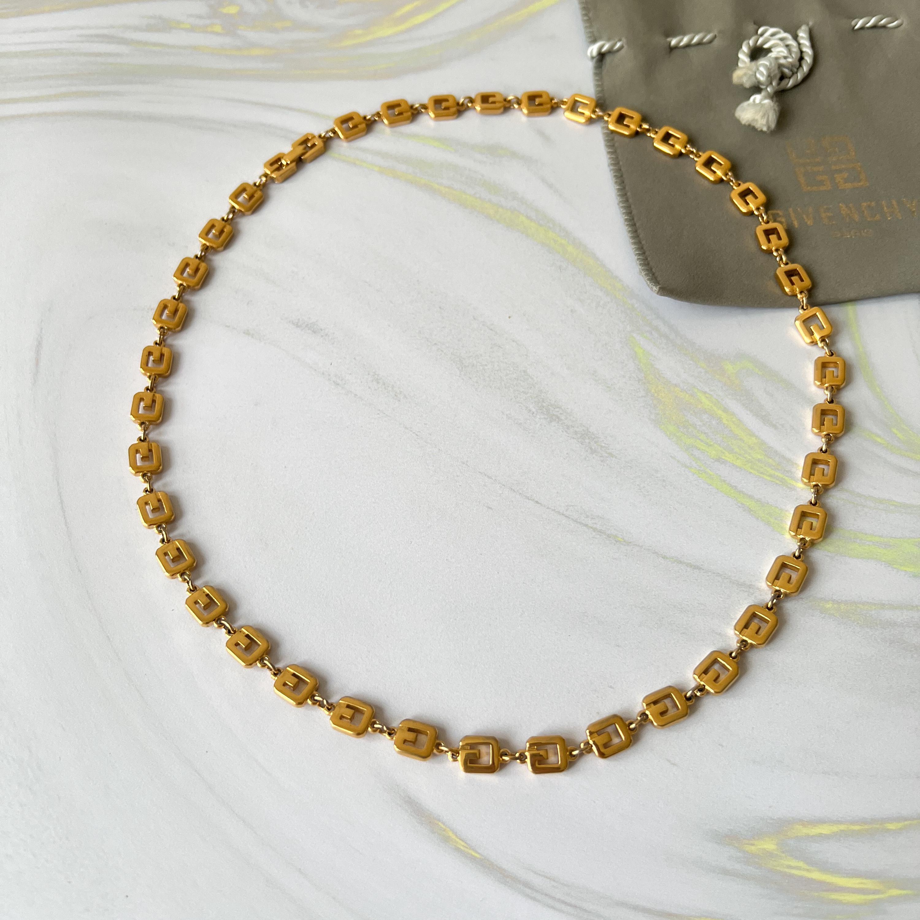 GIVENCHY Vintage G Link Logo Gold Long Necklace - Etsy