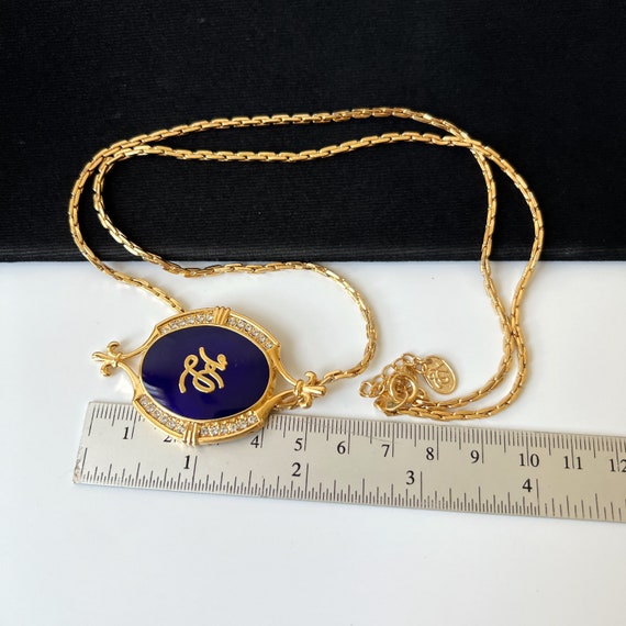 Karl Lagerfeld Vintage KL Enamel Pendant Necklace - Etsy