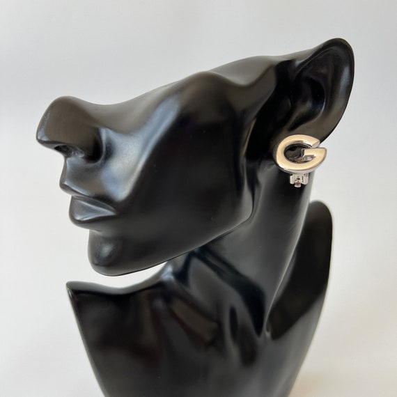 GIVENCHY Vintage Silver Plated G Logo Clip on Ear… - image 9