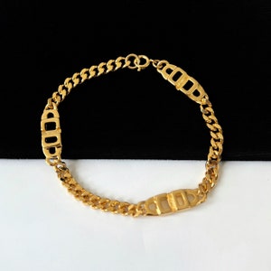 Christian Dior Vintage CD Chain Link Bracelet