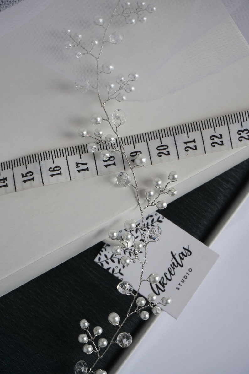 Pearl hair vine wedding hair piece