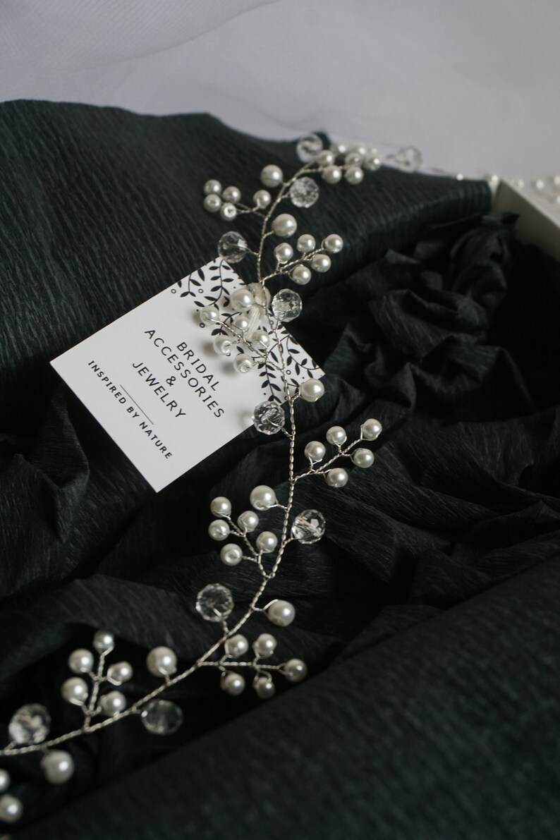 Pearl hair vine wedding hair piece