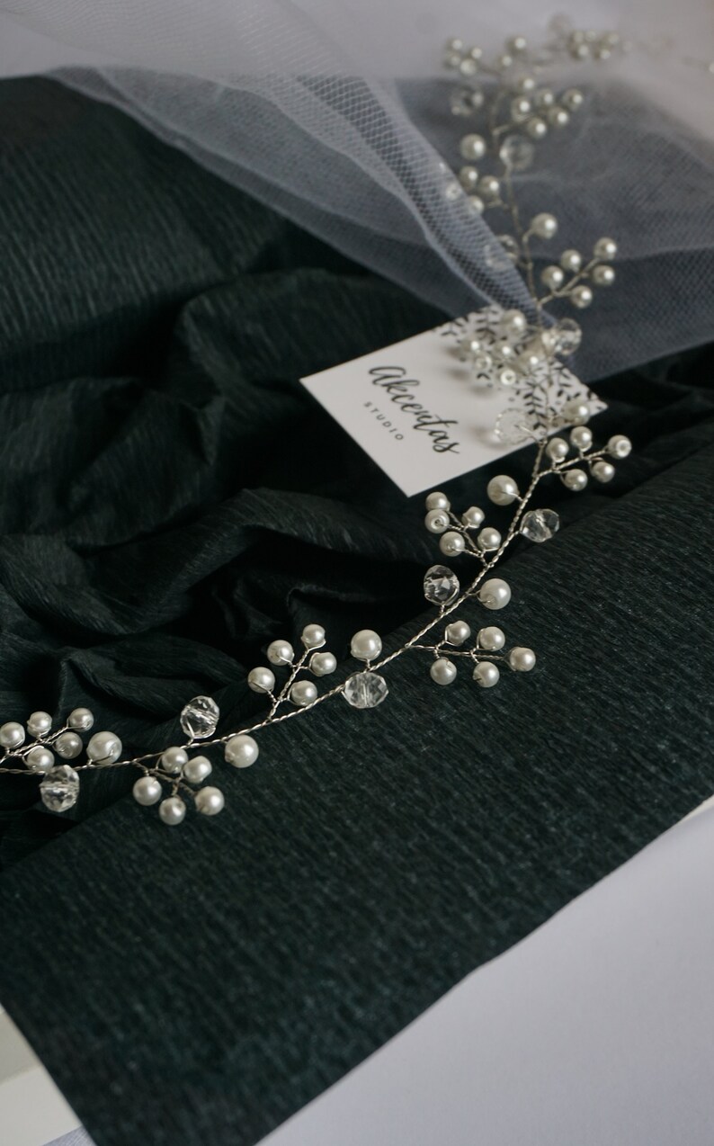 Pearl hair vine wedding hair piece