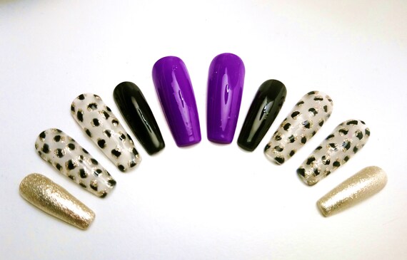 Press On Nails Black And White Ysl