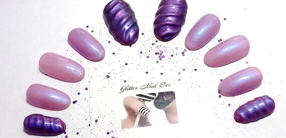 Purple Unicorn Effect Reusable Nails