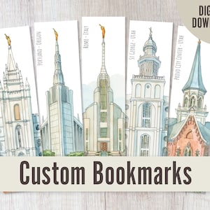 Custom Temples Bookmarks, DIGITAL file