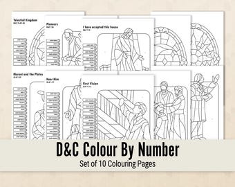 Doctrine and Covenants Colour by Number Colouring pages, General Conference colouring pages