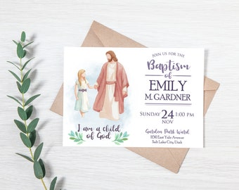 Baptism Invitation - Girl Design, DIGITAL files