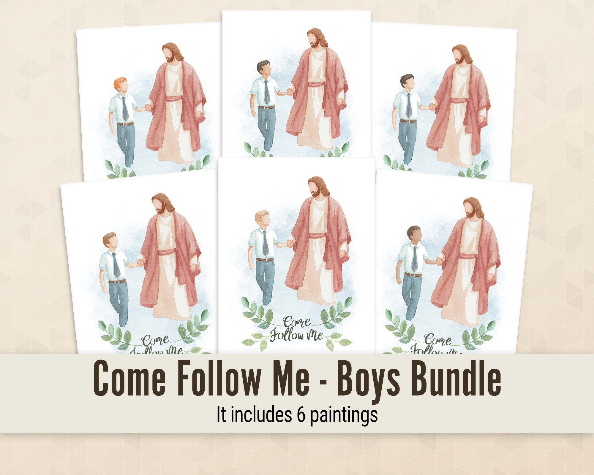 Bundle - Jesus walking with a boy - Come Follow Me - Digital
