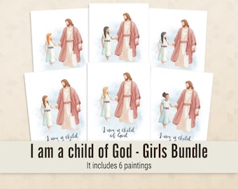Bundle - Jesus walking with a girl - I am a child of God - Digital