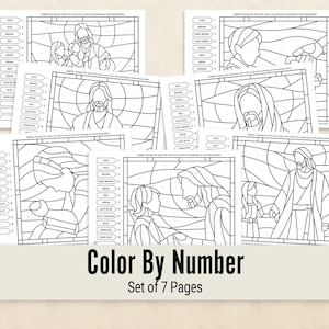 General Conference colouring pages, Remembering Christ - Colour by Number Colouring pages