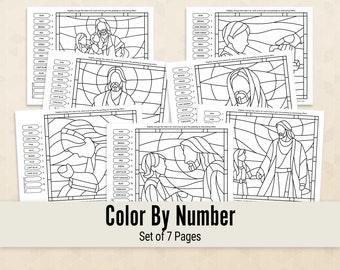 General Conference colouring pages, Remembering Christ - Colour by Number Colouring pages