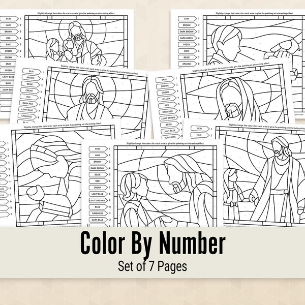 General Conference colouring pages, Remembering Christ - Colour by Number Colouring pages